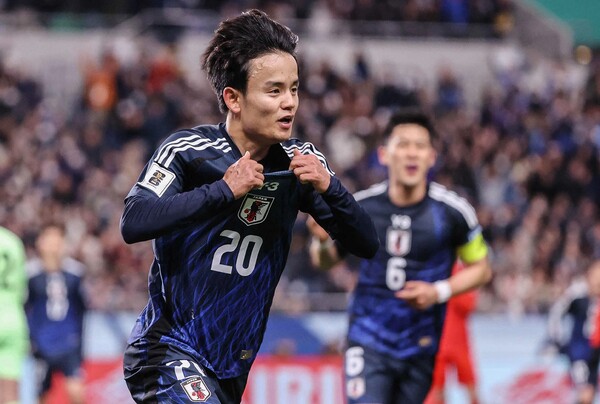 ▲ 일본 축구대표팀은 세계에서 가장 먼저 2026 북중미 월드컵 본선행을 확정했다. 바레인전에서 2-0으로 승리하며 결과물을 만들었다. 이강인의 절친은 쿠보 다케후사가 골맛을 봤다. ⓒ연합뉴스/EPA/AFP/AP