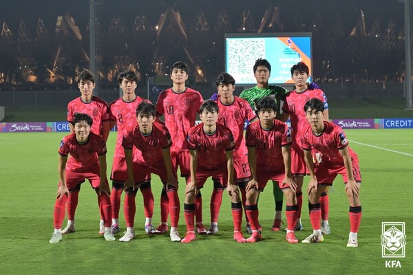 ▲ 한국 17세 이하 축구대표팀은 2025 U-17 아시안컵 8강에 올랐다. 김은성이 두 경기 연속골을 넣었다. ⓒ대한축구협회