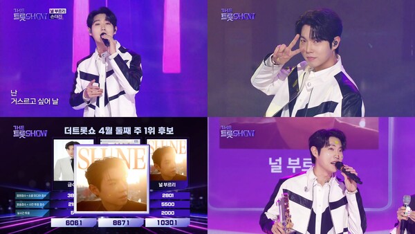 '더 트롯쇼' 손태진, '널 부르리'로 3주연속 1위…통산 네 번째 명예의 전당 입성