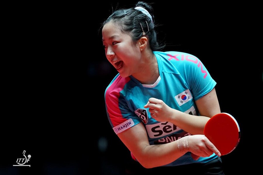 ▲ 신유빈이 2025 국제탁구연맹(ITTF) 여자 월드컵 예선에서 2연승을 쌓고 16강에 안착했다. ⓒ 연합뉴스