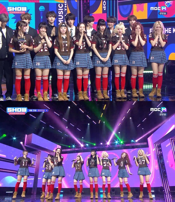 유니스, 눈물의 첫 음악방송 1위…"에버애프터 고맙고 사랑해"