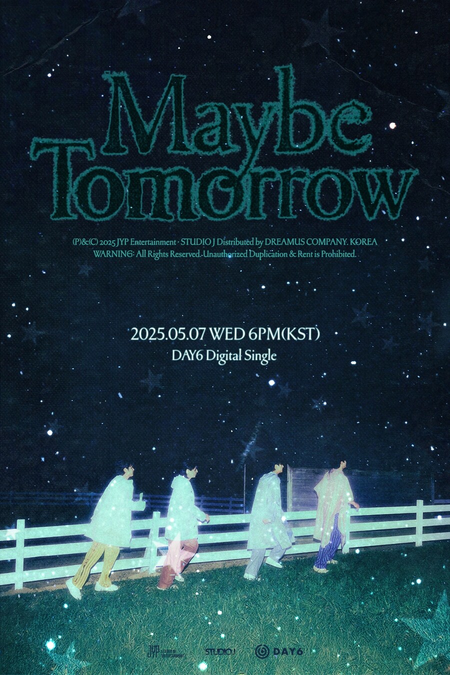 데이식스, 5월 7일 신곡 발매…또 음원차트 휩쓸 '메이비 투모로우'[공식]