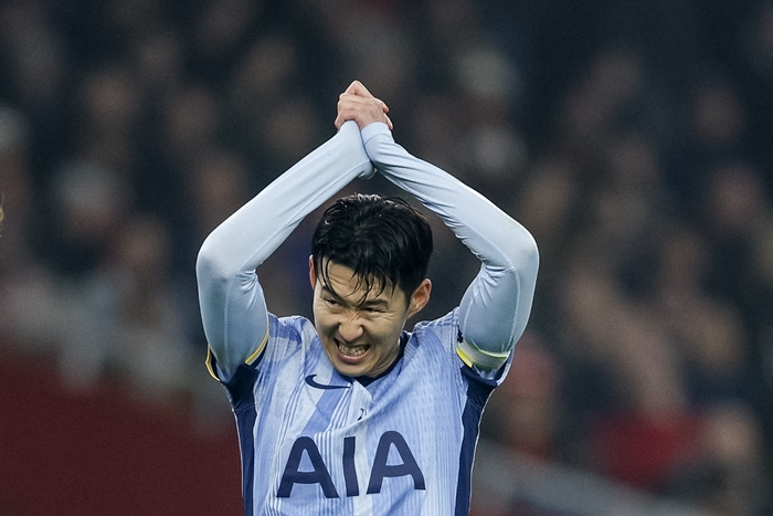 ▲ 2024-25시즌 유럽축구연맹 유로파리그 4강 1차전 결장이 확정된 손흥민 ⓒ 연합뉴스/EPA