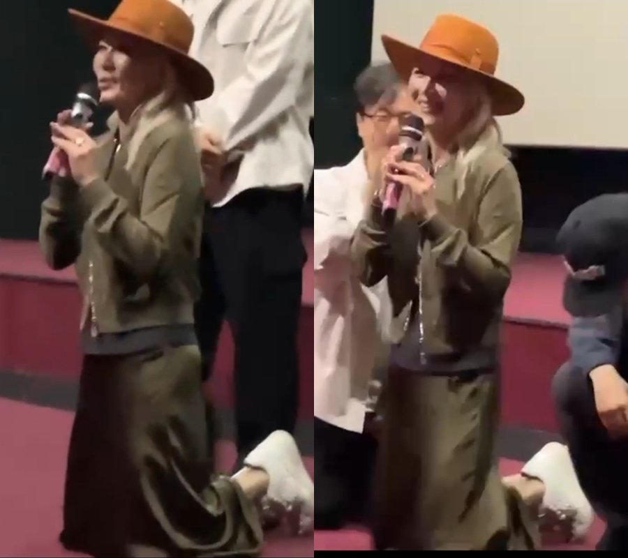 '62세' 이혜영, 관객 앞에 무릎 꿇었다…"혼신의 힘 다했다" '파과' 무대인사