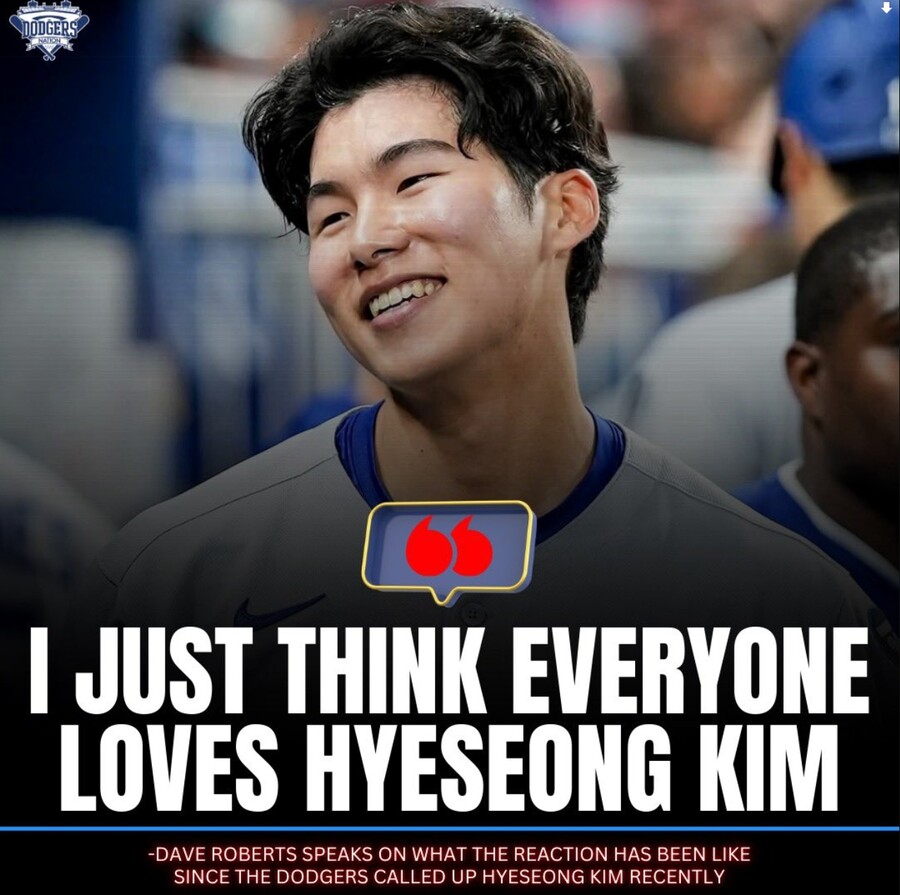 "김혜성 덕분에 행복해" 오타니도 대만족…"모두가 김혜성 좋아할 것" 로버츠 감독 극찬까지