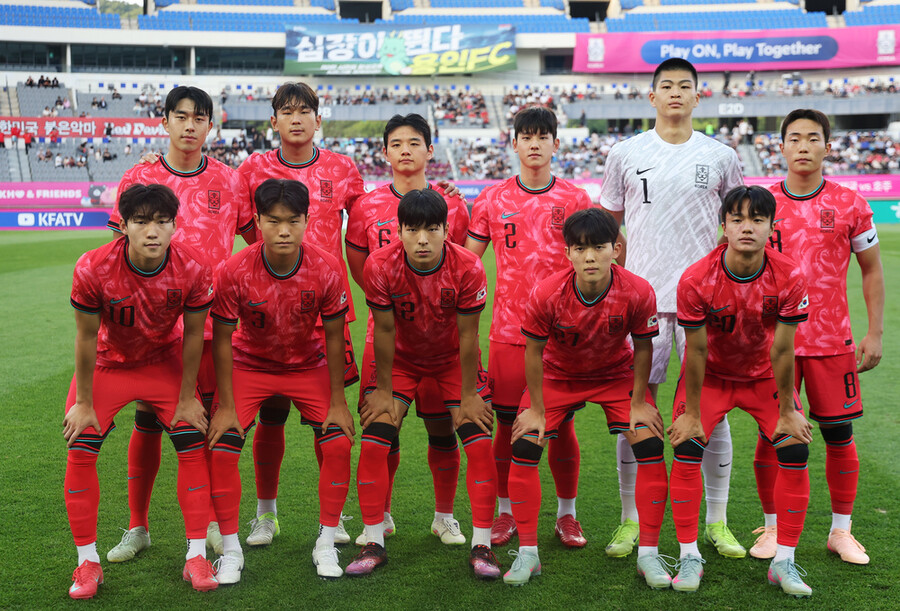 ▲ 5일 오후 용인 미르스타디움에서 대한민국 22세 이하(U-22) 대표팀과 호주 U-22 대표팀의 친선경기가 열렸다. 이민성호의 데뷔전으로 치러진 이날 양팀은 득점없이 무승부로 마쳤다. ⓒ 연합뉴스
