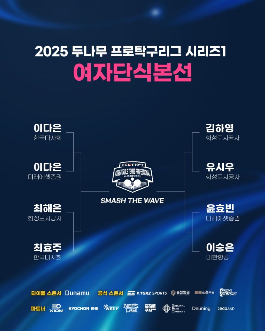 여자 대진표 ⓒ한국프로탁구연맹