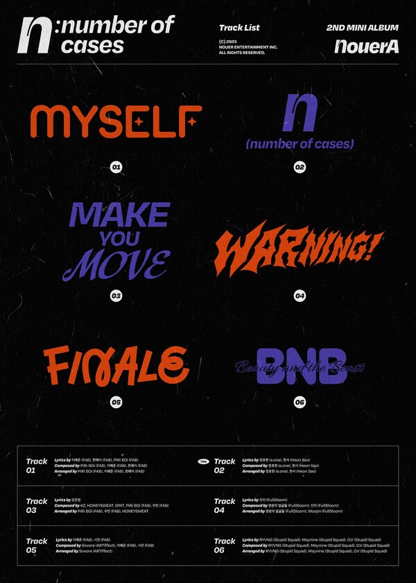 '매력'으로 꽉 채운다! '빌보드 루키' 누에라, 'n' 트랙리스트 공개