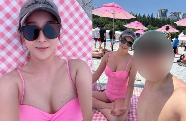'조성민과 이혼' 장가현, 훈남과 후끈한 수영장 데이트→"남친 아냐" 열애설 차단