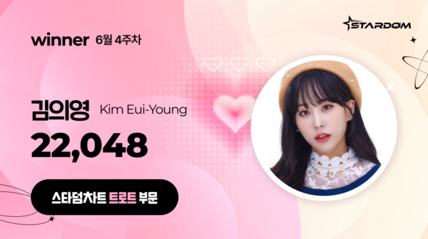 김의영, '스타덤 차트' 트로트부문 주간랭킹 1위…정동원 2위·손태진 3위