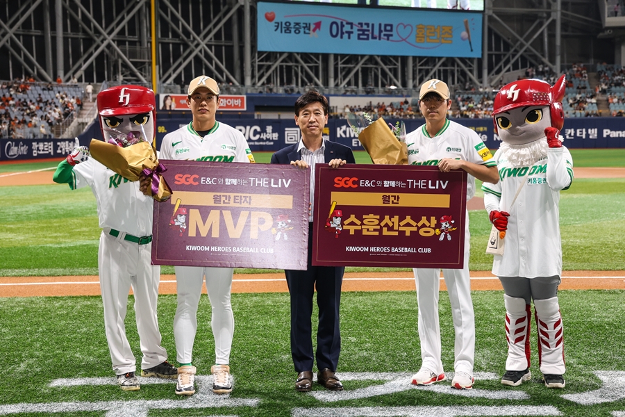 키움 6월 자체 MVP에 알칸타라·송성문…수훈선수는 하영민