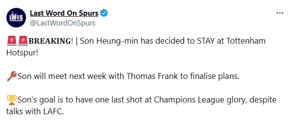 ▲ 'Last word on spurs' SNS