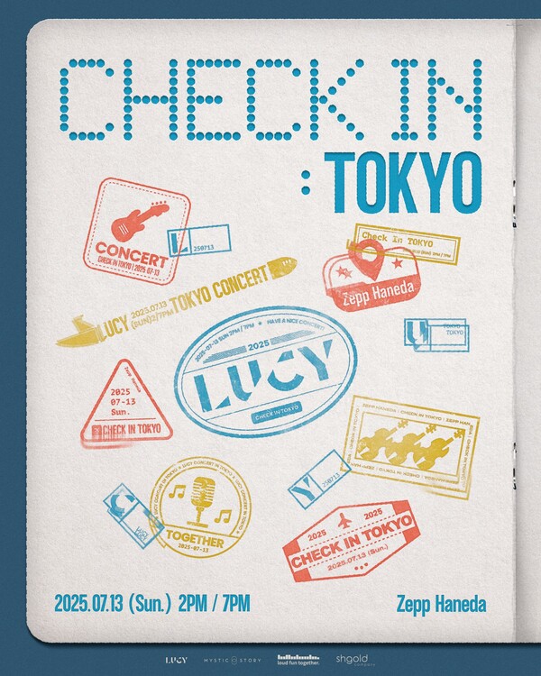 ▲ 13일 오후 2시와 7시, 2회에 걸쳐 일본 도쿄 제프 하네다에서 열리는 루시 단독 콘서트 '체크 인 : 도쿄' 포스터. 제공|미스틱스토리