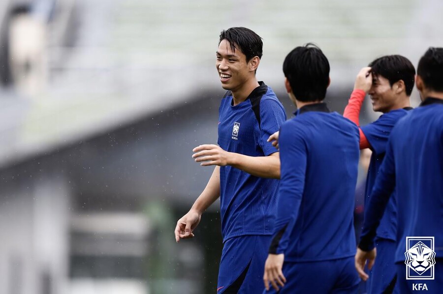 ▲ 2025년 동아시아축구연맹(EAFF) E-1 챔피언십(동아시안컵) 남자부 3차전 일본과의 경기를 앞둔 축구 국가대표팀이 훈련에 매진하고 있다. ⓒ 대한축구협회