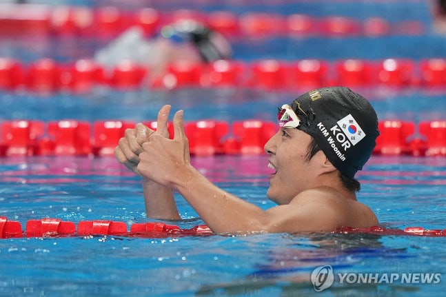 '3분 42초 60' 김우민, 세계수영선수권 자유형 400ｍ 동메달