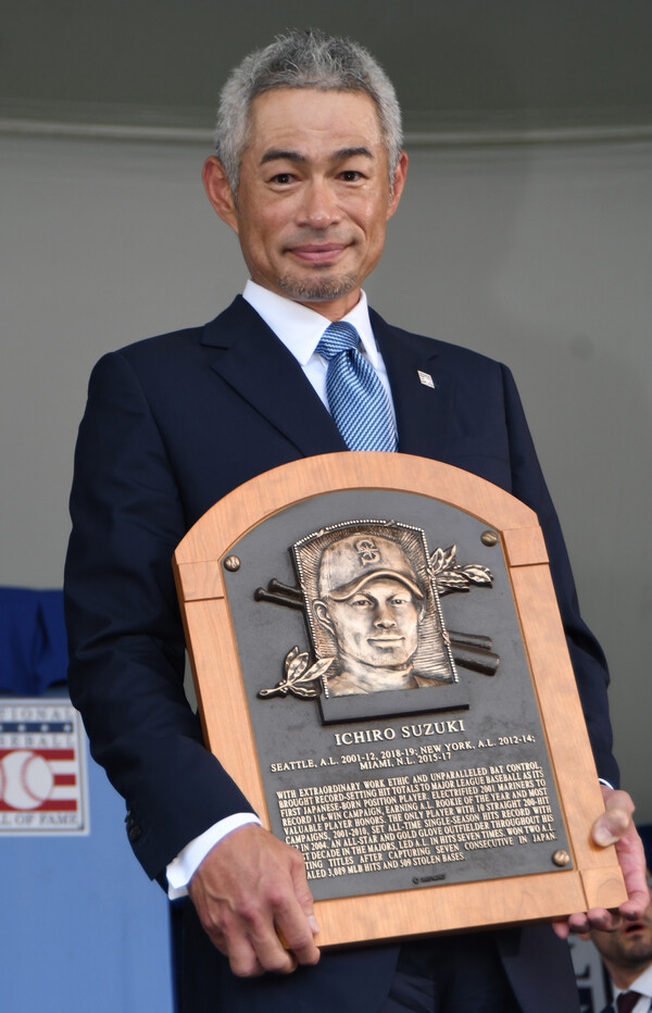 ▲ MLB 명예의 전당에 오른 스즈키 이치로와 빌리 와그너, CC 사바시아. ⓒ연합뉴스/REUTERS