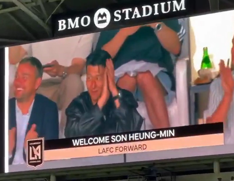 손흥민, LAFC 이적 '오피셜' 아닌 '전광판피셜' 공식발표...LAFC 홈구장에서 경기 관람→입단 기자회견은 7일 6시에