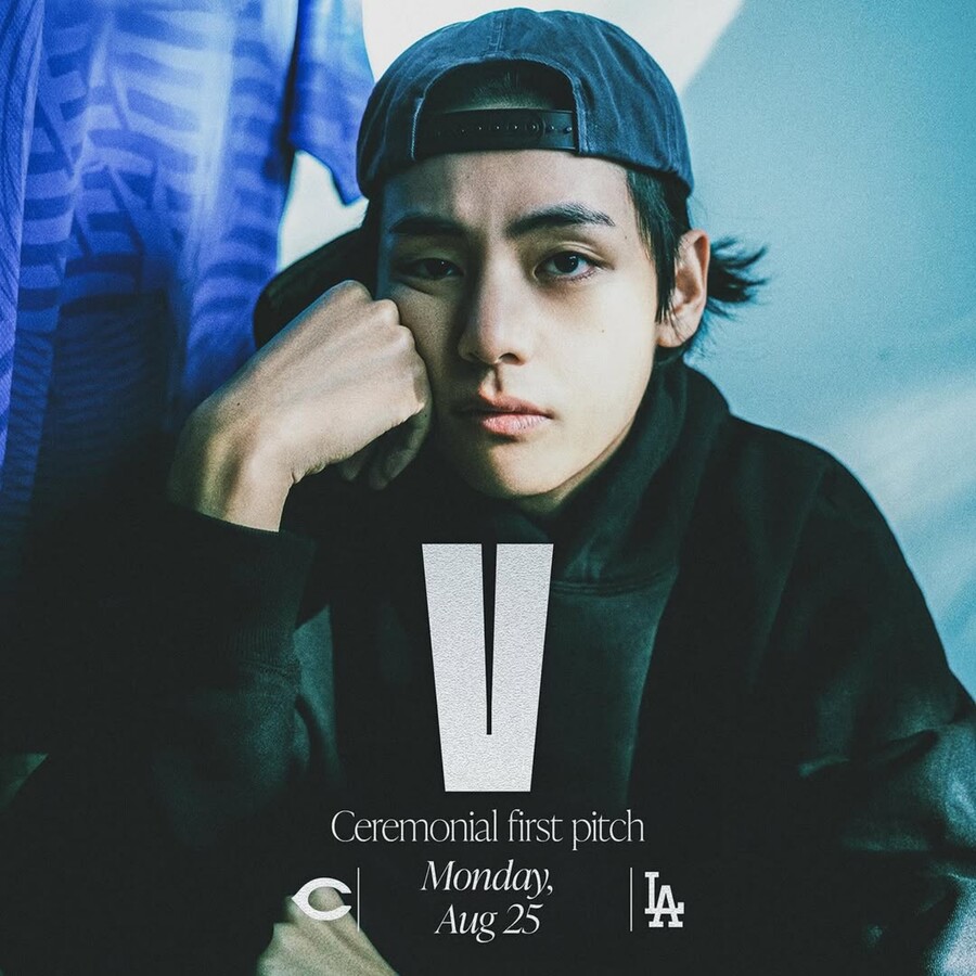 손흥민보다 먼저…방탄소년단 뷔, 美 MLB LA 다저스 시구자 됐다