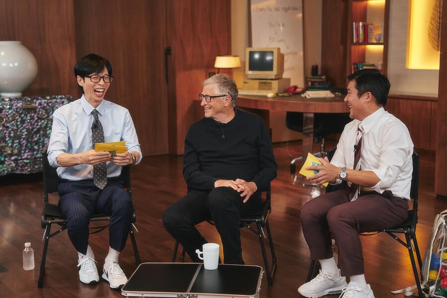 '방한' 빌 게이츠, 유재석 먼저 만났다…'유퀴즈' 녹화 완료