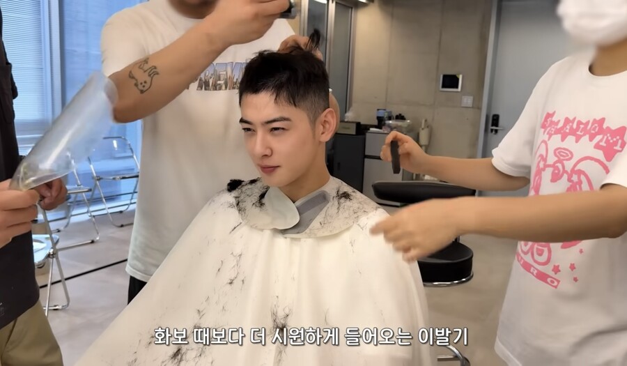 차은우, 입대 전 삭발 영상 공개…"내 두피가 이렇게 생겼구나"