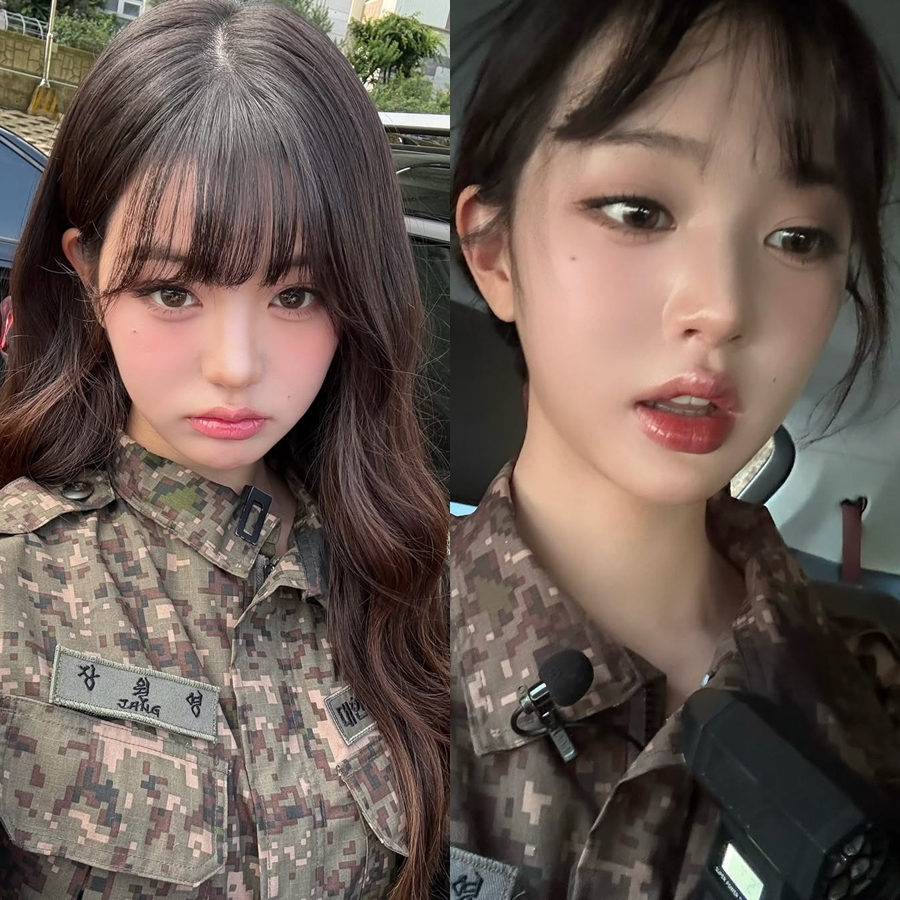 넋 나간 '럭키비키'…장원영, 병영 체험 '비포 앤 애프터' 극과 극