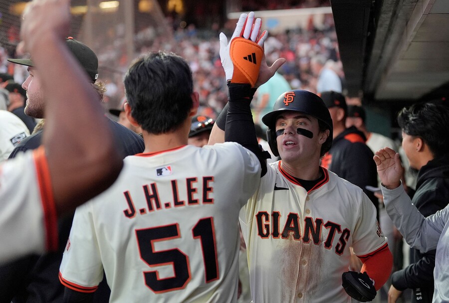 ▲ 샌프란시스코는 홈런 다섯 방을 몰아쳤다. ⓒ연합뉴스/Getty Images via AFP