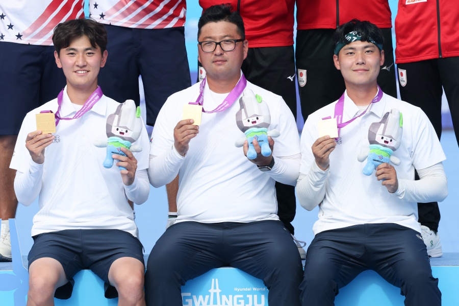 ▲ 한국 양궁, 세계선수권 남자 단체 3연패 ⓒ연합뉴스