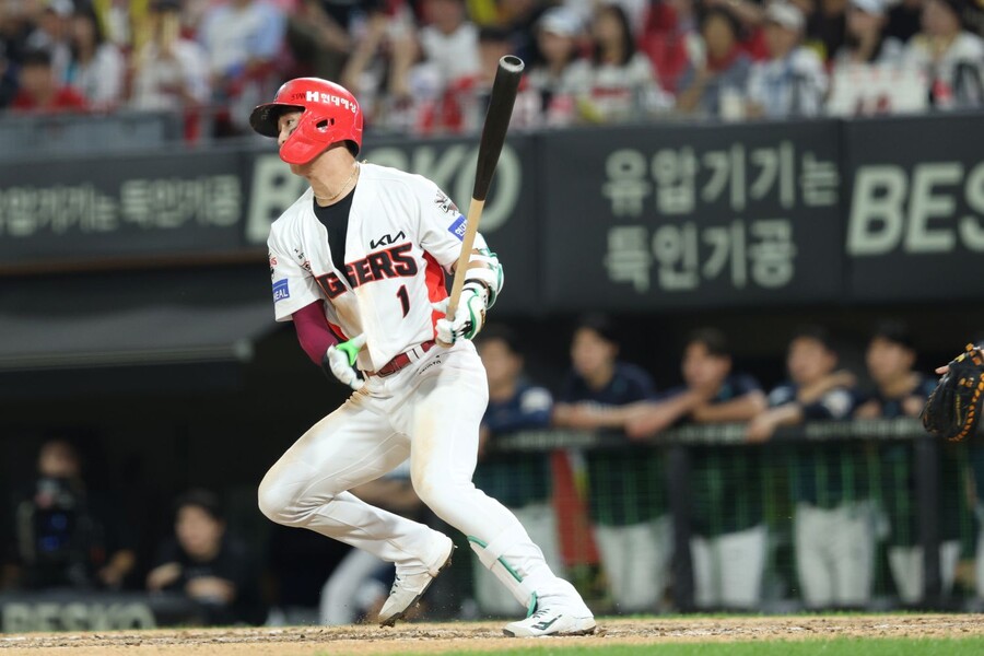 ▲ 박찬호는 최근 20경기 연속 안타를 기록하는 등 타율을 0.290 이상으로 끌어올렸다 ⓒKIA타이거즈