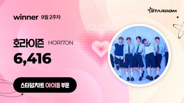 호라이즌, '스타덤 차트' 아이돌부문 1위…아홉 2위, 엑스러브 3위