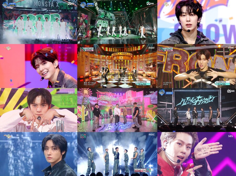 ▲ 몬스타엑스. 출처| Mnet '엠카운트다운', KBS 2TV '뮤직뱅크', MBC '쇼! 음악중심', SBS '인기가요' 방송 화면 캡처