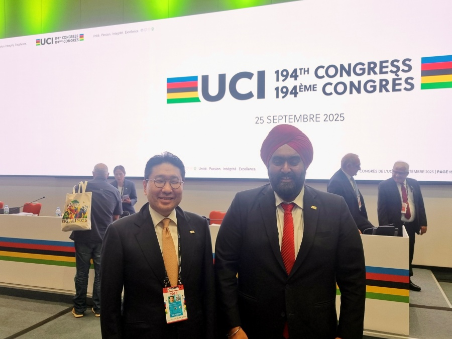 이상현 회장과 아시아사이클연맹 회장 : Dato’ Amarjit Singh Gill(오른쪽) ⓒ대한사이클연맹
