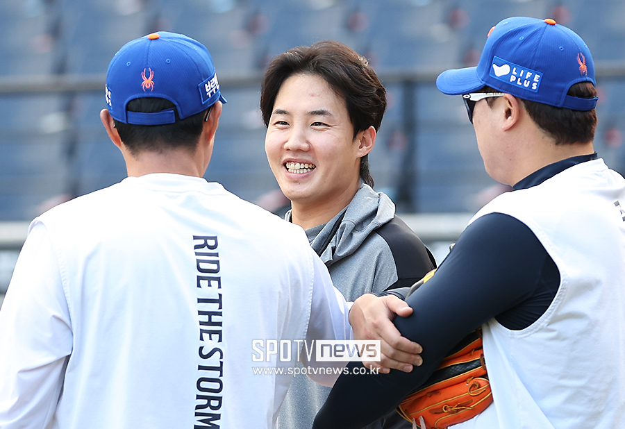 ▲ 채은성 임찬규 류현진 ⓒ곽혜미 기자