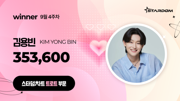 김용빈, '스타덤 차트' 트로트부문 7주연속 1위…최수호 2위, 박서진 3위