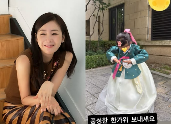 'IT 회사 CEO♥' 최지우, 5살 딸 공개..추석 맞아 한복 꼬까옷