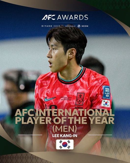 韓 축구 역대급 사건, ‘오피셜’ 공식발표 떴다 “이강인 AFC 올해의 국제선수상 수상”…한국인 4회 연속 수상 확정