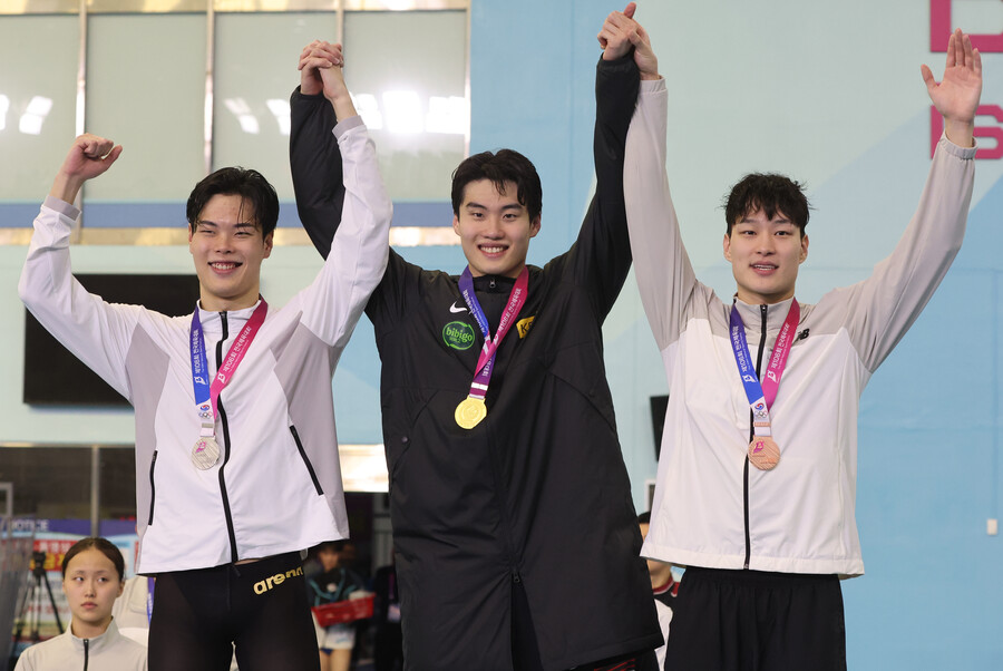 ▲ 전국체전에서 쏟아진 신기록의 물결이 항저우를 넘어 나고야까지 이어질 전망이다. 한국 수영은 마침내 중국, 일본에 물러서지 않고 아시아 중심에 설 준비를 마쳤다. ⓒ연합뉴스