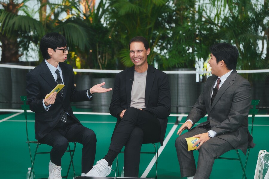 ▲ 유재석, 라파엘 나달, 조세호(왼쪽부터). 제공| tvN