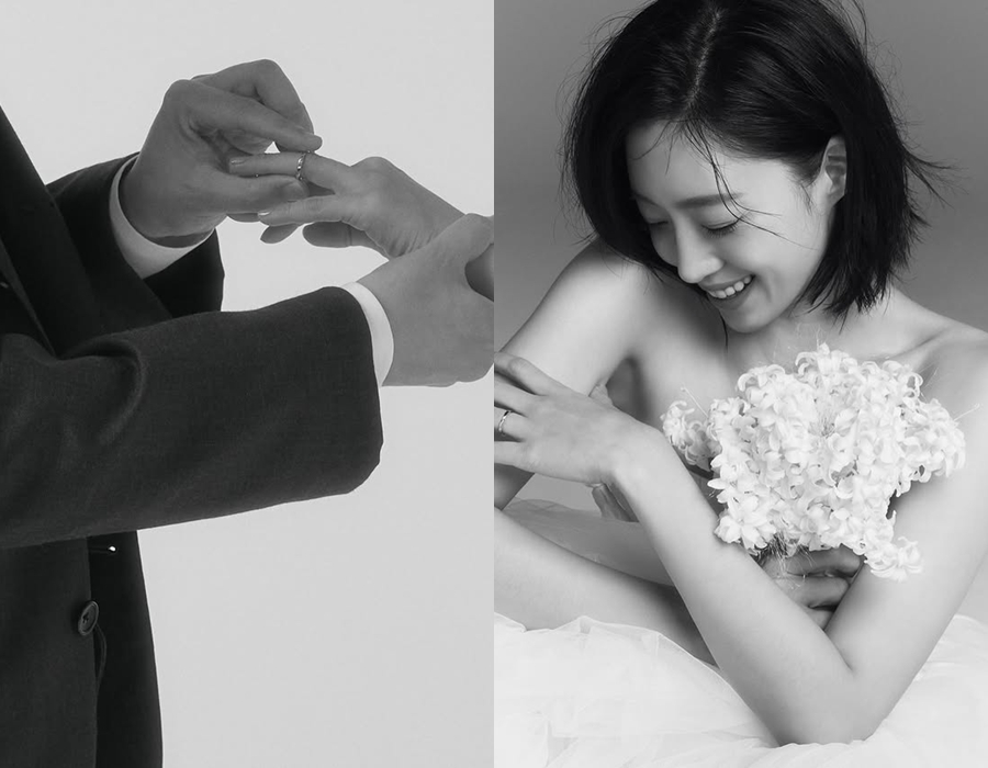 함은정, ♥김병우 감독과 웨딩화보 공개…심플한 결혼반지 '눈길'