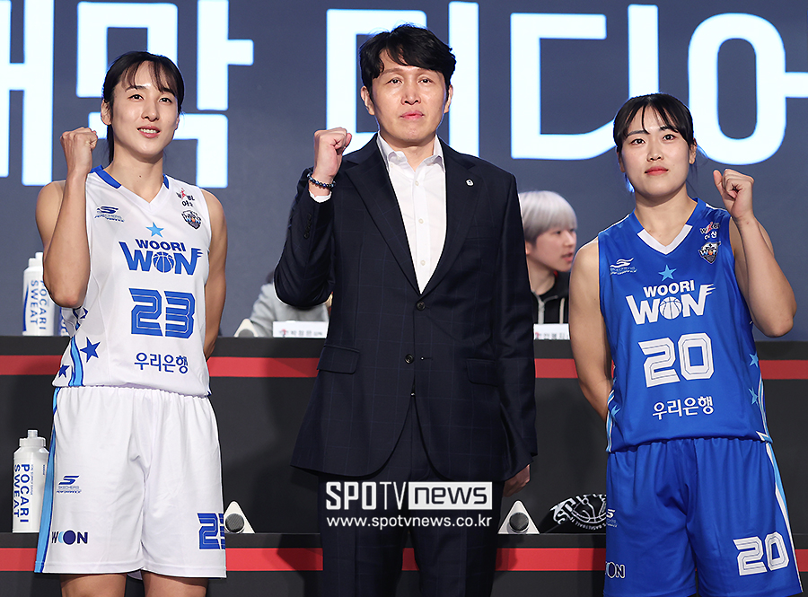 [포토S] 위성우 감독-김단비-이명관, '이번 시즌도 기대하세요'