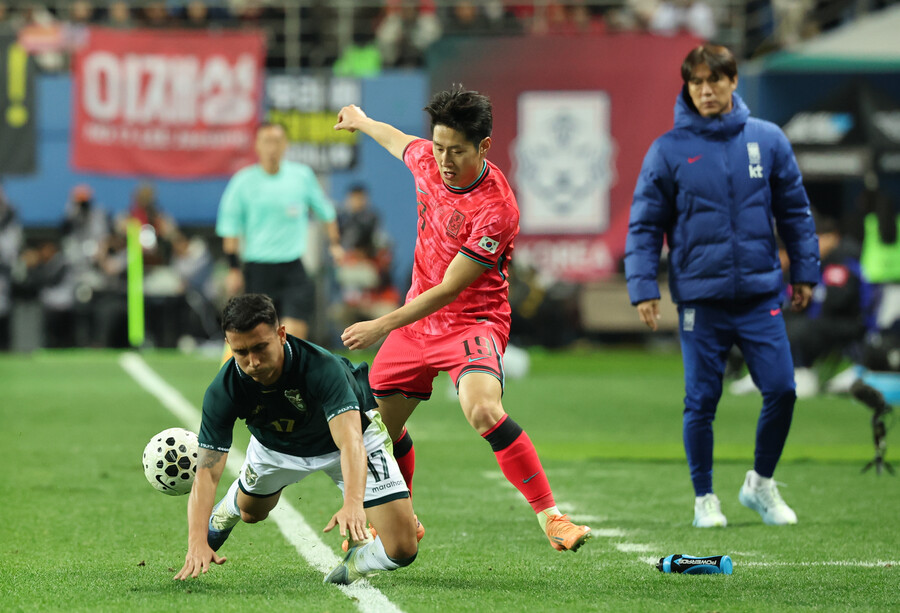 ▲ 14일 대전월드컵경기장에서 열린 남자축구 국가대표 A매치 평가전 대한민국과 볼리비아의 경기.ⓒ 연합뉴스