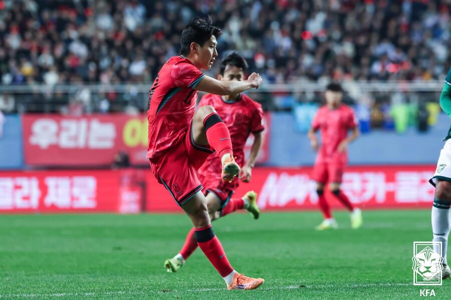 ▲ 14일 대전월드컵경기장에서 열린 남자축구 국가대표 A매치 평가전 대한민국과 볼리비아의 경기.ⓒ대한축구협회