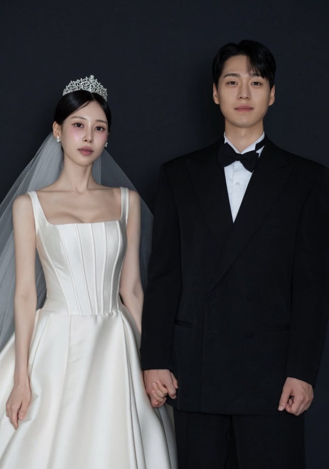 박소현 아나운서♥'꼬꼬갓' 고수진, 웨딩 사진 공개…'배우 부부'인 줄 알았네