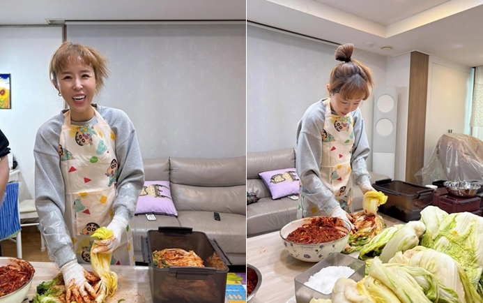 '문원♥' 신지, 직접 담근 김치 공개..결혼 앞두고 신부수업 한창