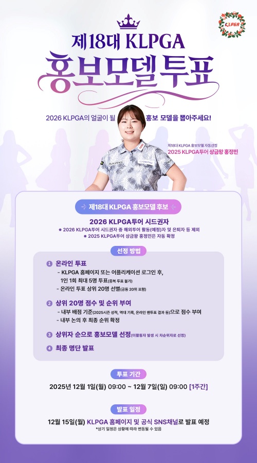KLPGA, 제18대 KLPGA 홍보모델 온라인 투표 시작