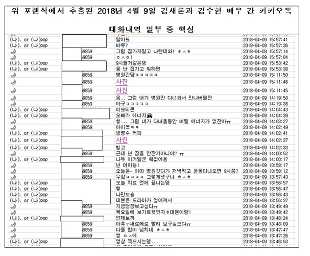 ▲ 김새론 유족 측이 공개한 자료. 제공| 법무법인 부유 부지석 변호사