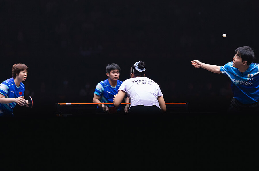 ▲ 임종훈-신유빈 조는 조별리그에서 브라질, 일본, 스페인 조합을 모두 3-0으로 꺾으며 단 한 게임도 내주지 않았다. 내용과 결과 모두에서 압도적인 흐름이었다. 난도가 오른 준결승과 결승에서는 천적이자 최강인 중국 조를 두 차례 잡아내면서 완벽한 우승을 달성했다. ⓒ 월드테이블테니스