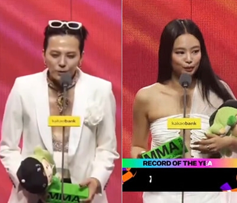 '과거 열애설' 지드래곤·제니, 나란히 '2025 MMA' 대상 영예