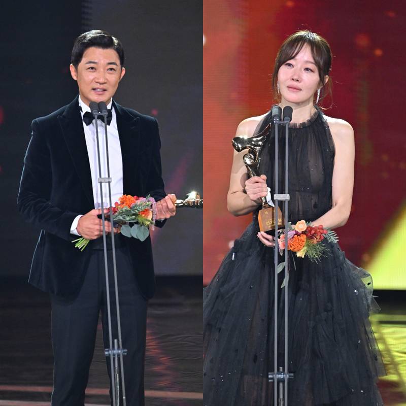 안재욱·엄지원, 'KBS 연기대상' 대상 공동 수상에 오열…'독수리 5형제' 11관왕[종합]