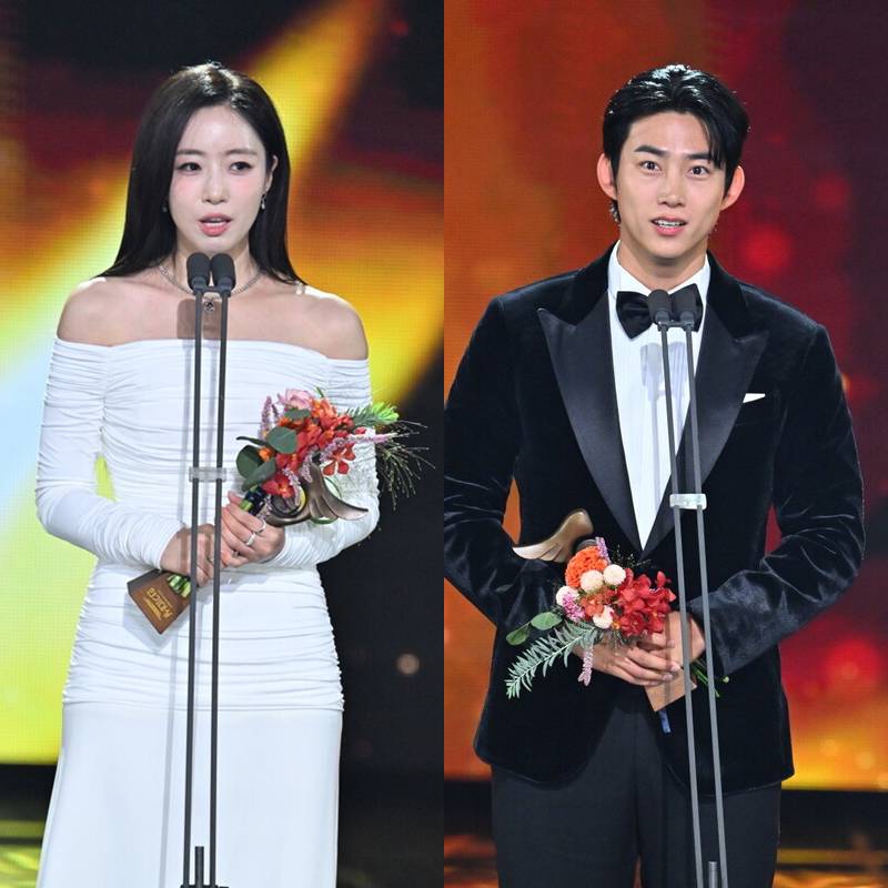함은정 "♥김병우 감독과 행복"→옥택연 "♥예비신부 사랑해"…'KBS 연기대상'은 핑크빛[이슈S]
