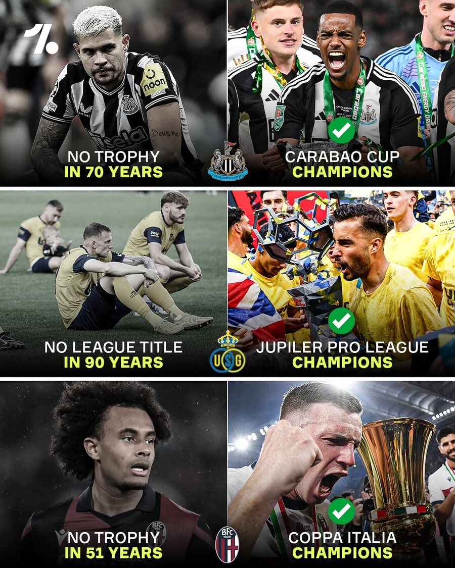 ▲ 축구 콘텐츠 제작소 '원풋볼'이 1일(한국시간) "2025년은 거대한 트로피 가뭄이 끝난 해"라며 "수년간의 상처 끝에 그들은 모두 챔피언이 된 기분을 알게 되었다"라고 집중 조명했다. ⓒ원풋볼 SNS​​​​​​​